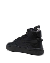 Baskets montantes en cuir noires Diesel