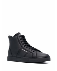 Baskets montantes en cuir noires Emporio Armani