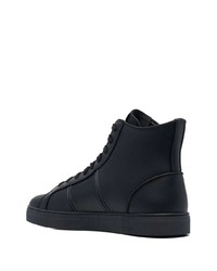 Baskets montantes en cuir noires Emporio Armani