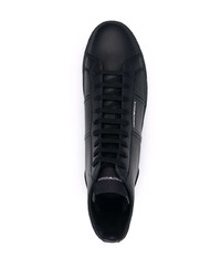 Baskets montantes en cuir noires Emporio Armani