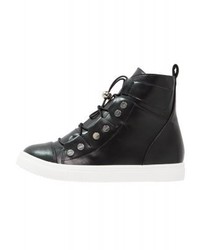 Baskets montantes en cuir noires LOST INK