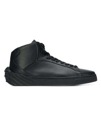 Baskets montantes en cuir noires Versace