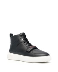 Baskets montantes en cuir noires Bally