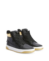 Baskets montantes en cuir noires Giuseppe Zanotti