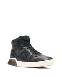 Baskets montantes en cuir noires Coach