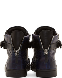 Baskets montantes en cuir noires Giuseppe Zanotti