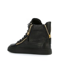 Baskets montantes en cuir noires Giuseppe Zanotti Design