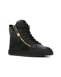 Baskets montantes en cuir noires Giuseppe Zanotti Design