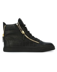 Baskets montantes en cuir noires Giuseppe Zanotti Design