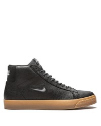 Baskets montantes en cuir noires Nike