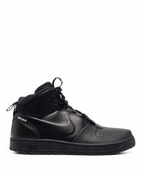 Baskets montantes en cuir noires Nike