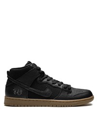 Baskets montantes en cuir noires Nike