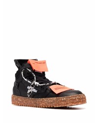 Baskets montantes en cuir noires Off-White