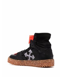 Baskets montantes en cuir noires Off-White