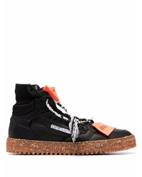 Baskets montantes en cuir noires Off-White