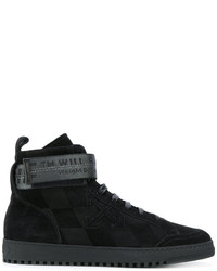 Baskets montantes en cuir noires Off-White