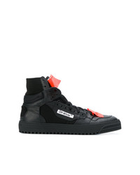 Baskets montantes en cuir noires Off-White