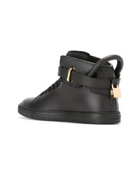 Baskets montantes en cuir noires Buscemi