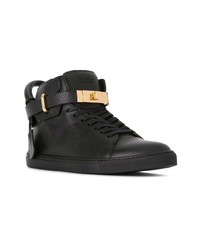 Baskets montantes en cuir noires Buscemi