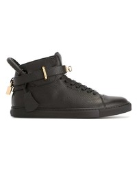 Baskets montantes en cuir noires Buscemi