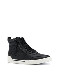 Baskets montantes en cuir noires Diesel