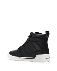 Baskets montantes en cuir noires Diesel