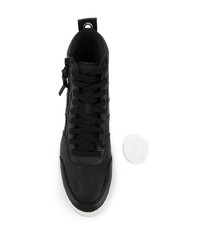 Baskets montantes en cuir noires Diesel