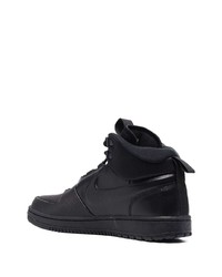 Baskets montantes en cuir noires Nike