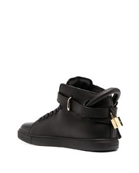 Baskets montantes en cuir noires Buscemi