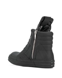 Baskets montantes en cuir noires Rick Owens