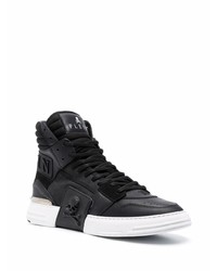 Baskets montantes en cuir noires Philipp Plein