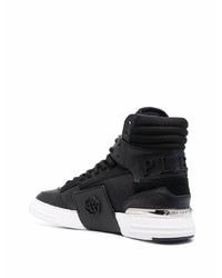 Baskets montantes en cuir noires Philipp Plein