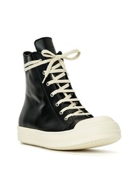 Baskets montantes en cuir noires Rick Owens