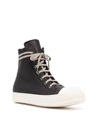 Baskets montantes en cuir noires Rick Owens