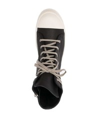 Baskets montantes en cuir noires Rick Owens