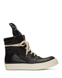 Baskets montantes en cuir noires Rick Owens