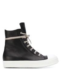 Baskets montantes en cuir noires Rick Owens