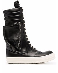 Baskets montantes en cuir noires Rick Owens