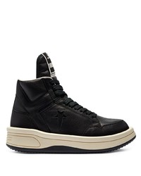 Baskets montantes en cuir noires Rick Owens