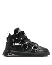 Baskets montantes en cuir noires Roberto Cavalli