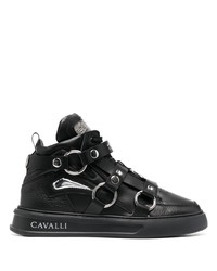 Baskets montantes en cuir noires Roberto Cavalli