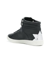 Baskets montantes en cuir noires Diesel