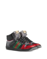 Baskets montantes en cuir noires Gucci