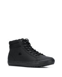 Baskets montantes en cuir noires Lacoste