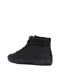 Baskets montantes en cuir noires Lacoste