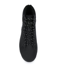 Baskets montantes en cuir noires Lacoste