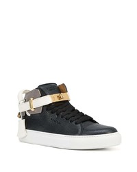 Baskets montantes en cuir noires Buscemi