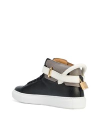 Baskets montantes en cuir noires Buscemi