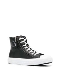 Baskets montantes en cuir noires Karl Lagerfeld