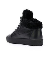 Baskets montantes en cuir noires Giuseppe Zanotti Design